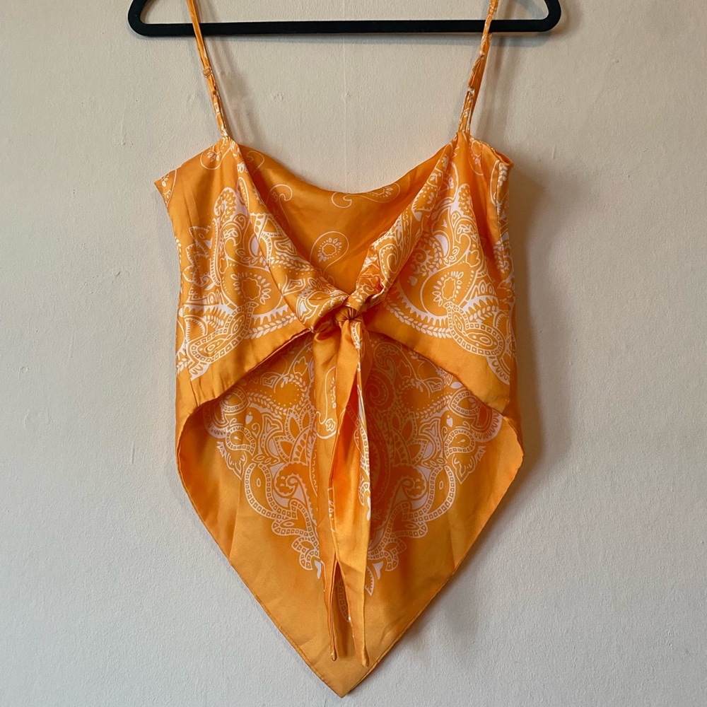 Yellow Paisley Scarf Top